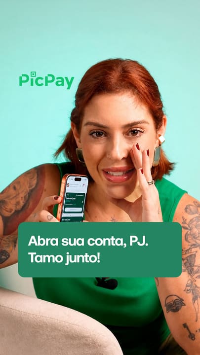 Capa de um reel do PicPay sobre conta PJ